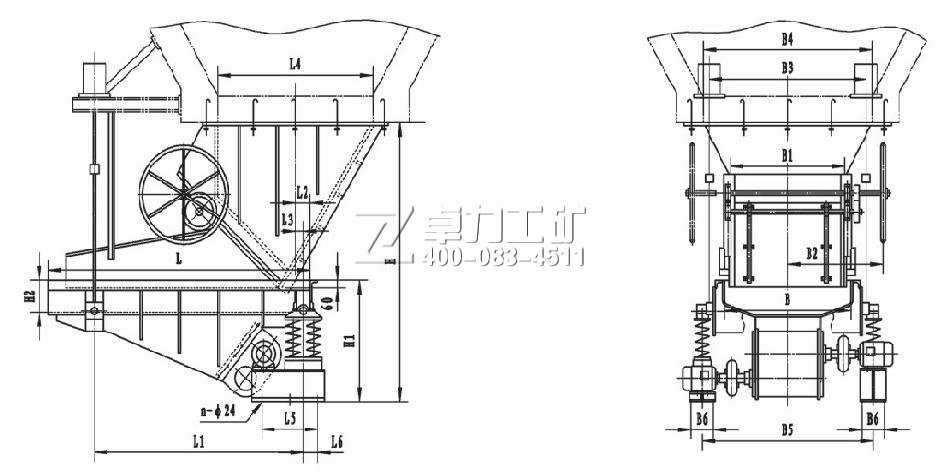 GZM型振動(dòng)給料機(jī)(單閘門(mén)安裝圖)