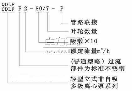 立式多級離心泵型號含義